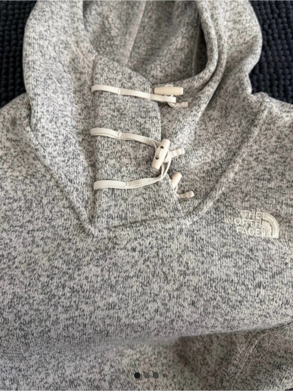 The North Face Light Gray Sherpa Hooded Jacket